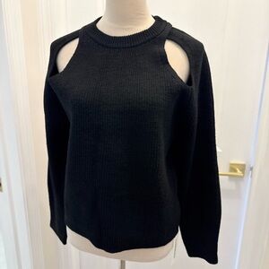 COMMENSE BLACK CUTOUT SWEATER MEDIUM NWT